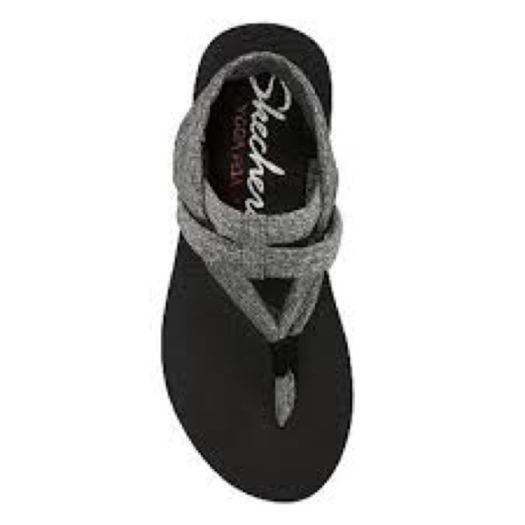 Skechers meditation yoga foam studio kicks sandals size 8 black grey - Picture 1 of 7